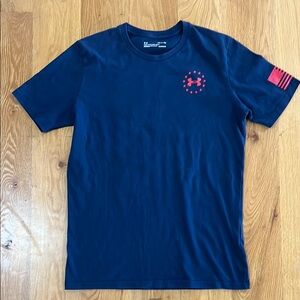 Under Armour Navy Blue T-Shirt with Red Logo